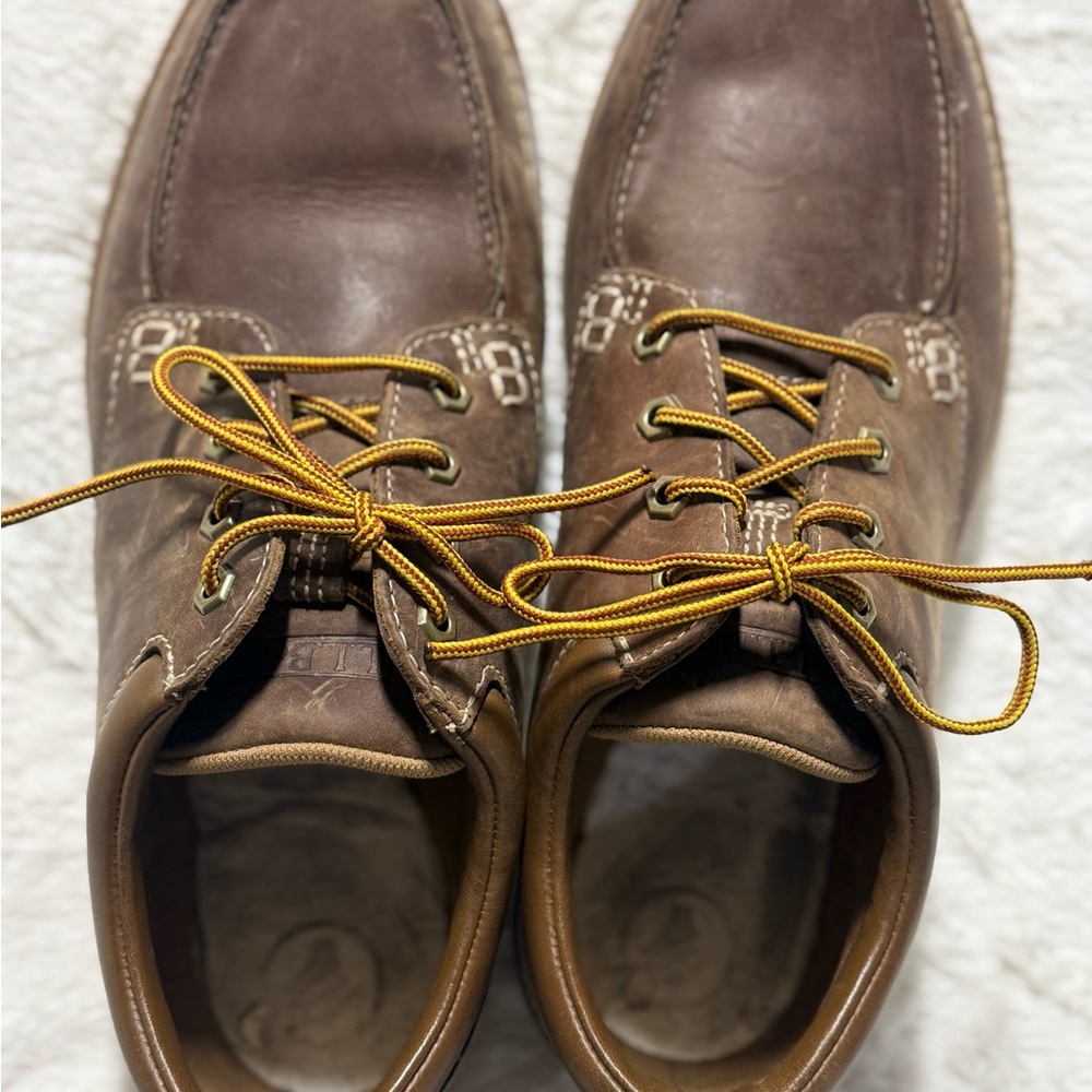 L.L. Bean Brown Leather Men's Stonington Moc-Toe Leather Shoes Sz 10 Medium
